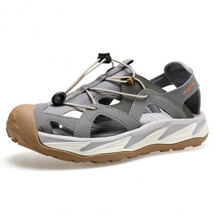 صندل مردانه هامتو مدل 740086A-1 رنگ خاکستری