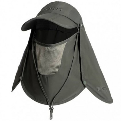 کلاه آفتابگیر سه تکه مردانه و زنانه هامتو مدل HB202112-1 رنگ سبز تیره