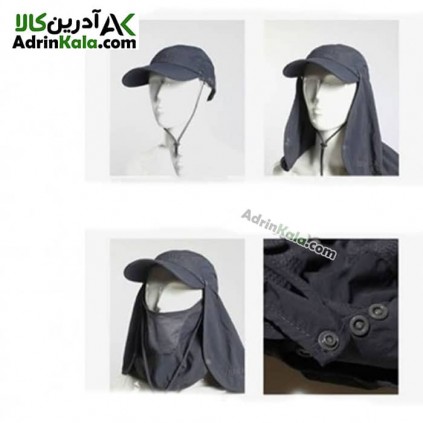 کلاه آفتابگیر 3 تکه مردانه و زنانه هامتو مدل HB202112-3 رنگ خاکستری تیره