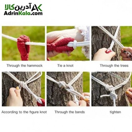 تخت آویز (ننو) طبیعت گردی یک نفره هامتو مدل HT011F-2 رنگ قرمز