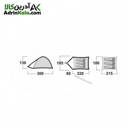 چادر سه نفره هاسکی مدل bird 3 classic رنگ سبز