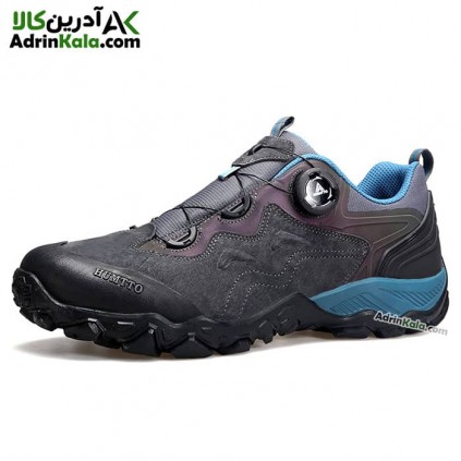 کفش پیاده روی مردانه هامتو مدل 140904A-1 بند دیسکی رنگ خاکستری تیره