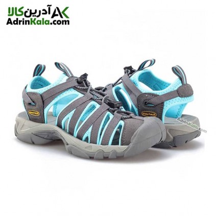 صندل اسنوهاک زنانه مدل Rozhin کدSH-31 رنگ خاکستری تیره/آبی فیروزه ای