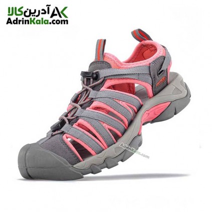 صندل جلو بسته زنانه اسنوهاک مدل روژین رنگ خاکستری/صورتی