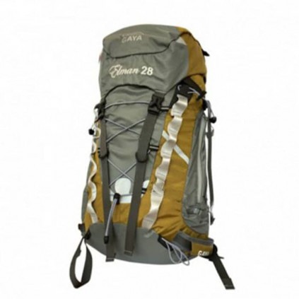 کوله پشتی کوهنوردی قایا 28+ لیتری مدل ایلمان رنگ طوسی/خردلی