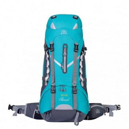 کوله پشتی مسافرتی قایا 50+10 لیتری مدل سانال رنگ آبی فیروزه ای
