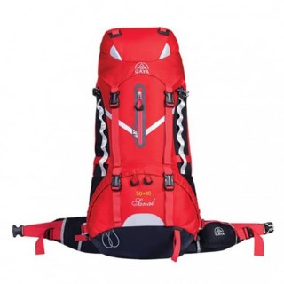 کوله پشتی کوهنوردی قایا 50+10 لیتری مدل سانال رنگ قرمز