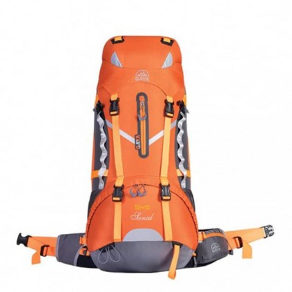 کوله پشتی قایا کوهنوردی 50+10 لیتری مدل سانال رنگ نارنجی